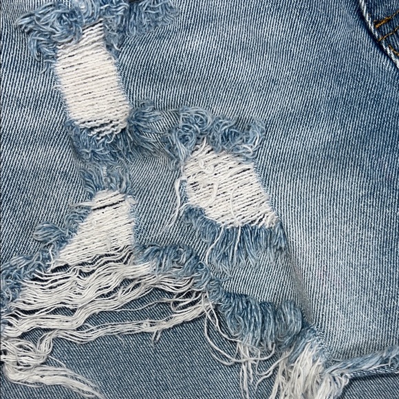 Women’s Fashion Nova Light Blue Distressed Jean Shorts - Picture 7 of 8